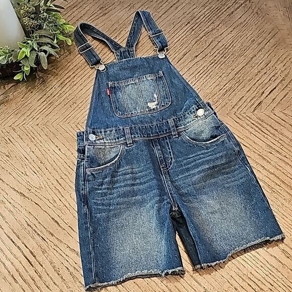 Levi's shorttall girls denim short overalls size 7 - Picture 9 of 9
